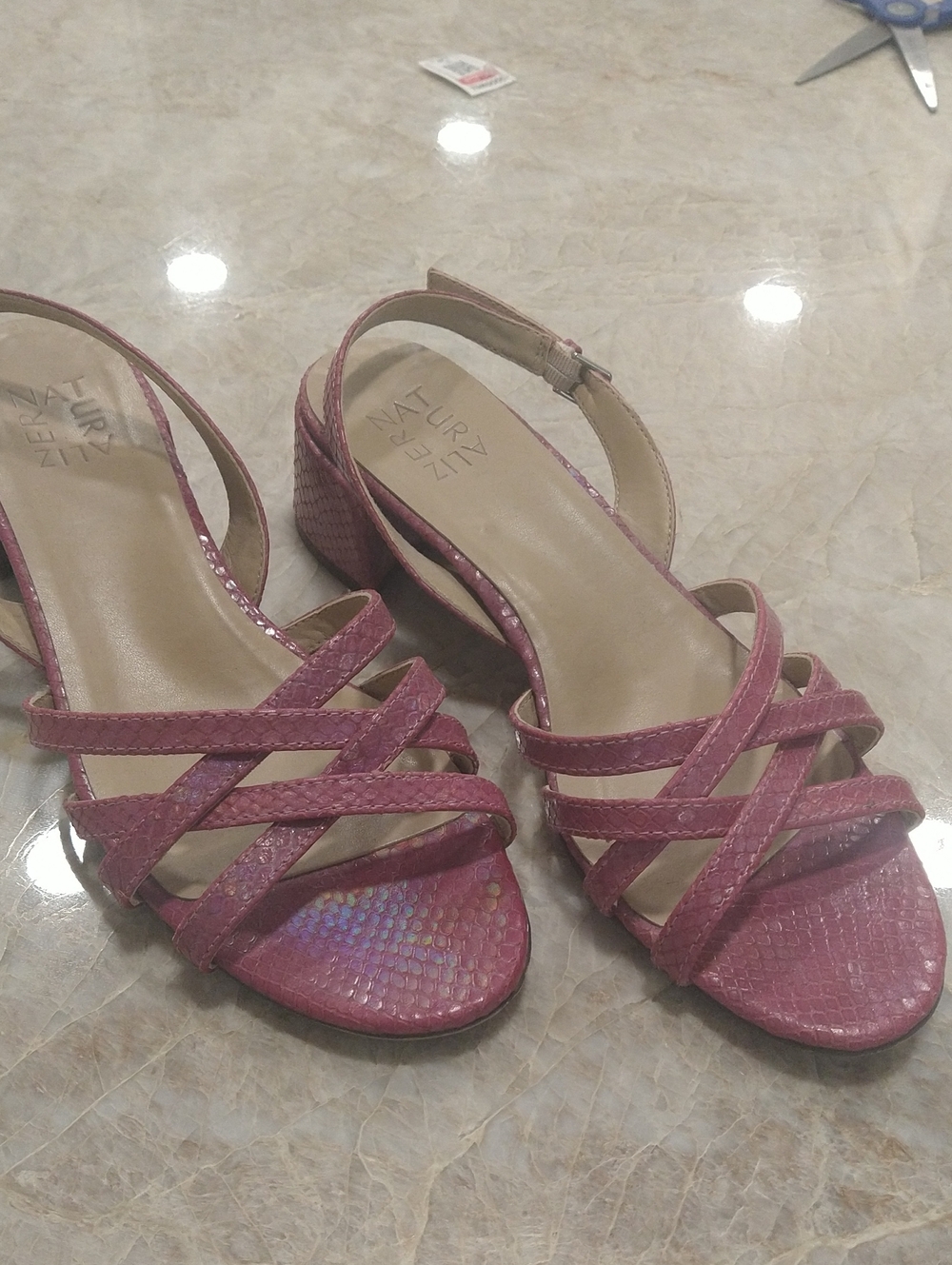 Naturalizer Lilac Lavender Strappy 2"  Naturalizer Jolee Block Heel Sandals